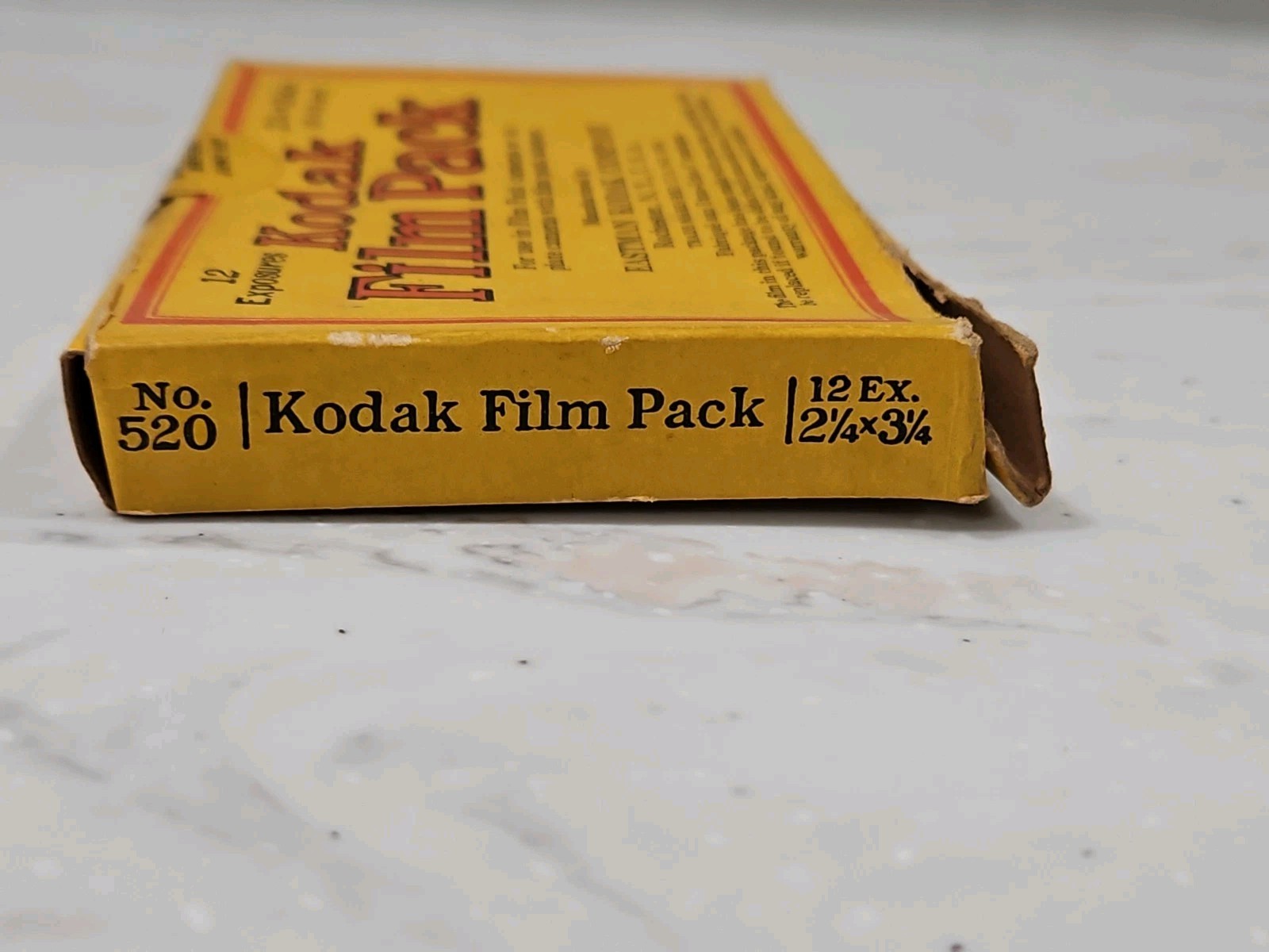 Kodak Box Only For 2 1/4 X 3 1/4 Film Pack, Expire Date June 1927. Original.