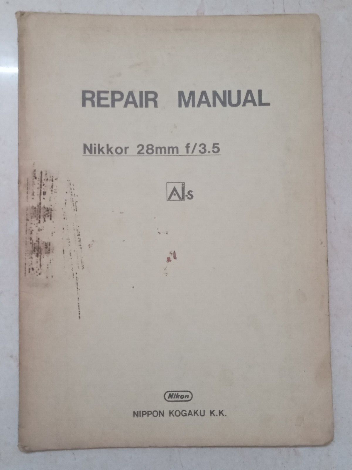 Rare Nikon Nikkor 28mm F3.5 AIS Repair Manual Technicians Manual Japan