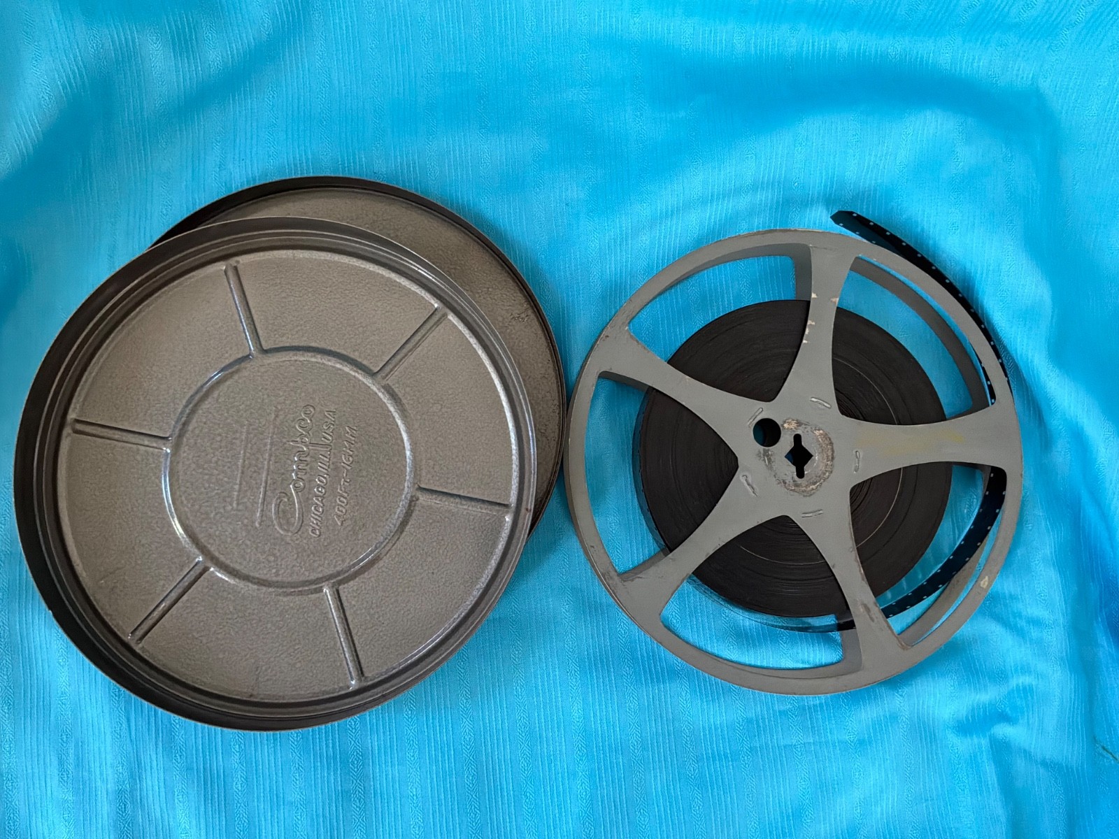 Metal 16mm 400ft (7in) Movie Film Reel w/Home Movie in Can — COMPCO USA