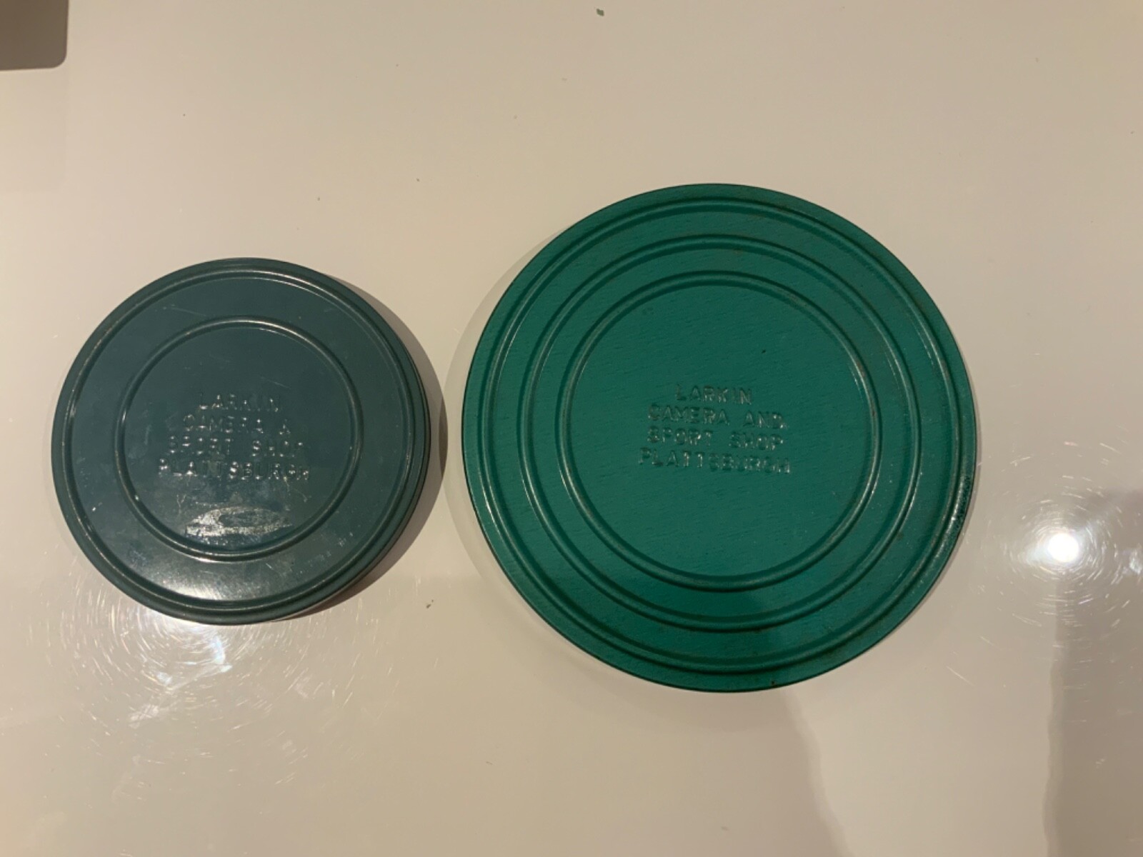 Vintage Metal Empty Film Reels And Container Cases Lot Of 2. 1-5” and 1-7”
