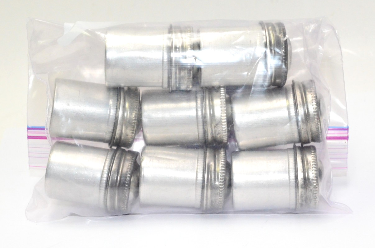 Vintage 35mm film Screw Top canister, made of aluminum. Lot of 8