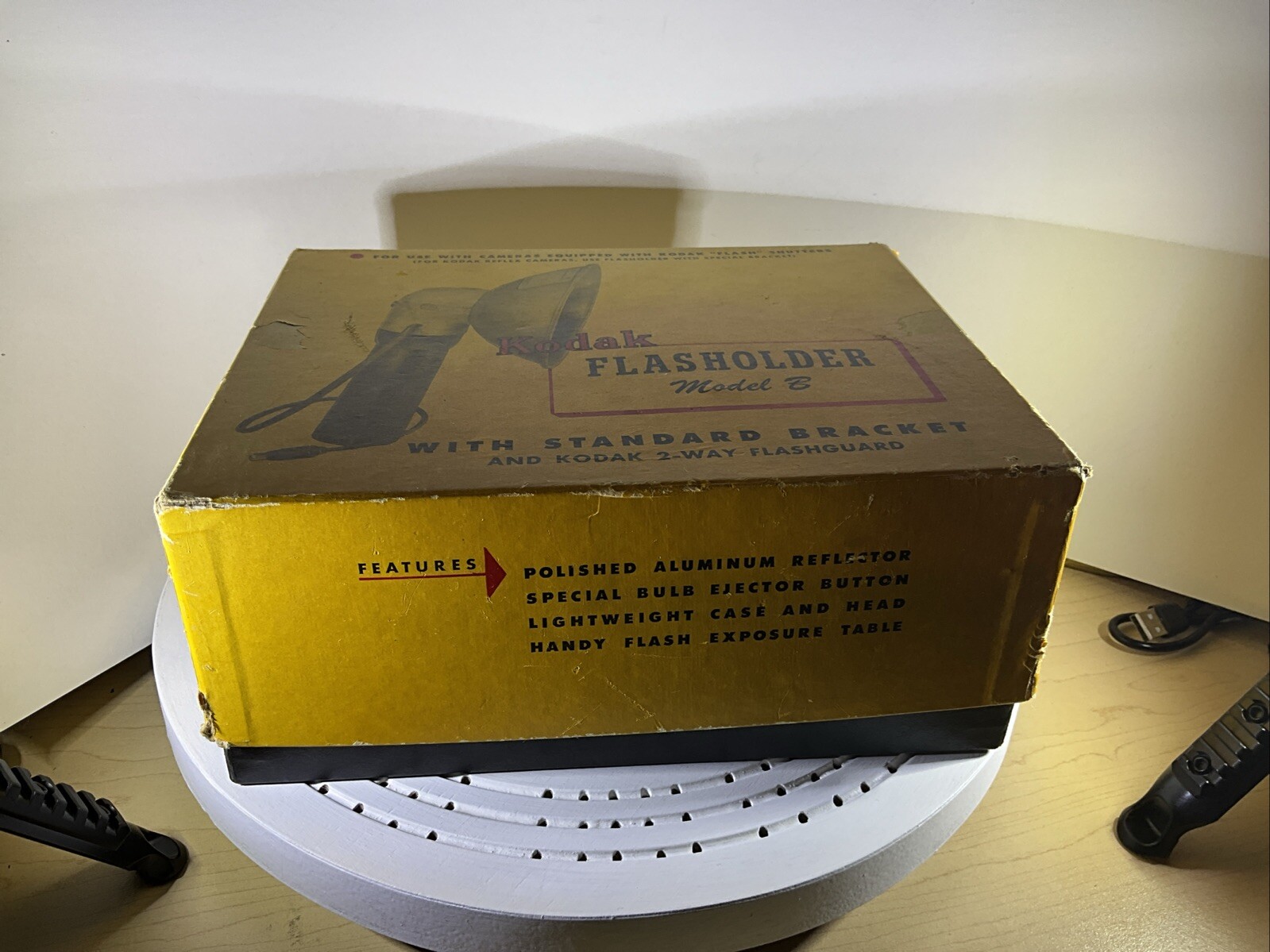Kodak Flashholder Model B With Standard Bracket And Kodak 2-way Flashguard