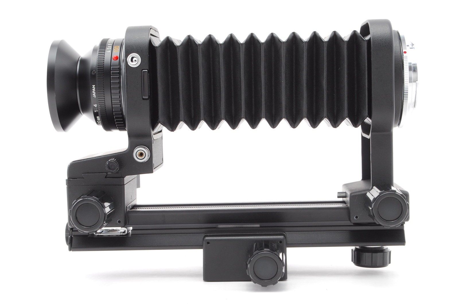 [Top MINT] Minolta Auto Bellows Macro Rokkor 100mm F/4 Lens + Bellows From JAPAN