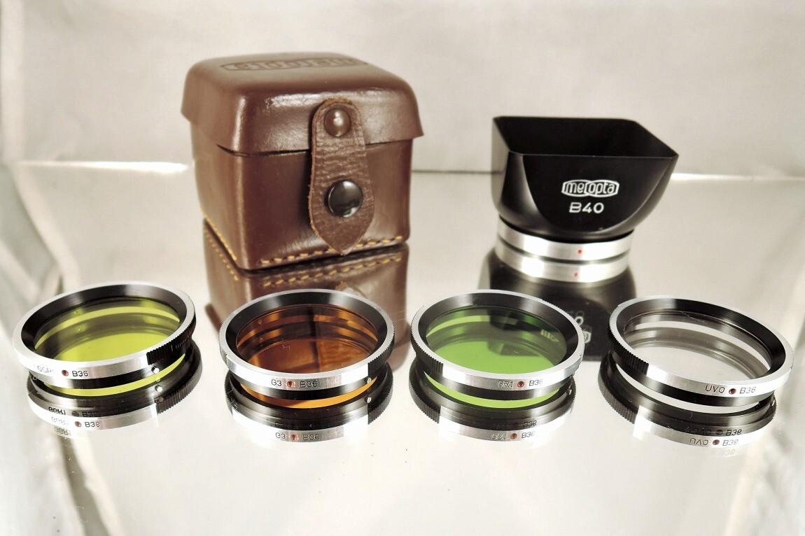 Flexaret MEOPTA RARE set Shade Hood B40 & Filters B36 Czechoslovakia Genuine