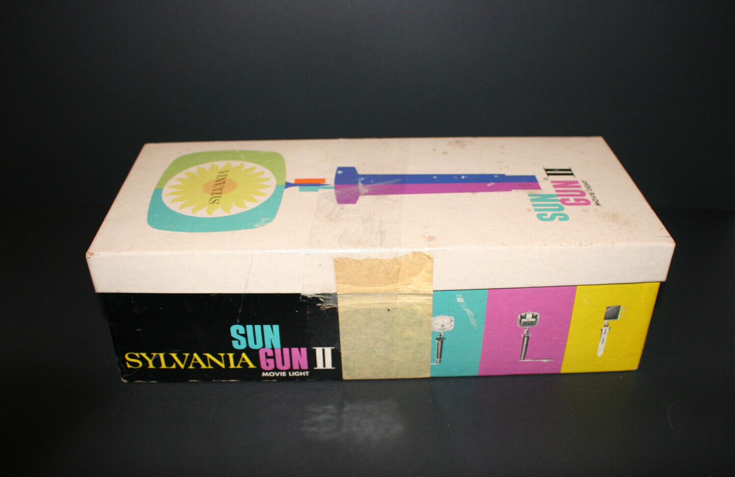 Vintage Sylvania Sun Gun II Movie Light SG- 55 W/ Box & Manual Tested And Works!