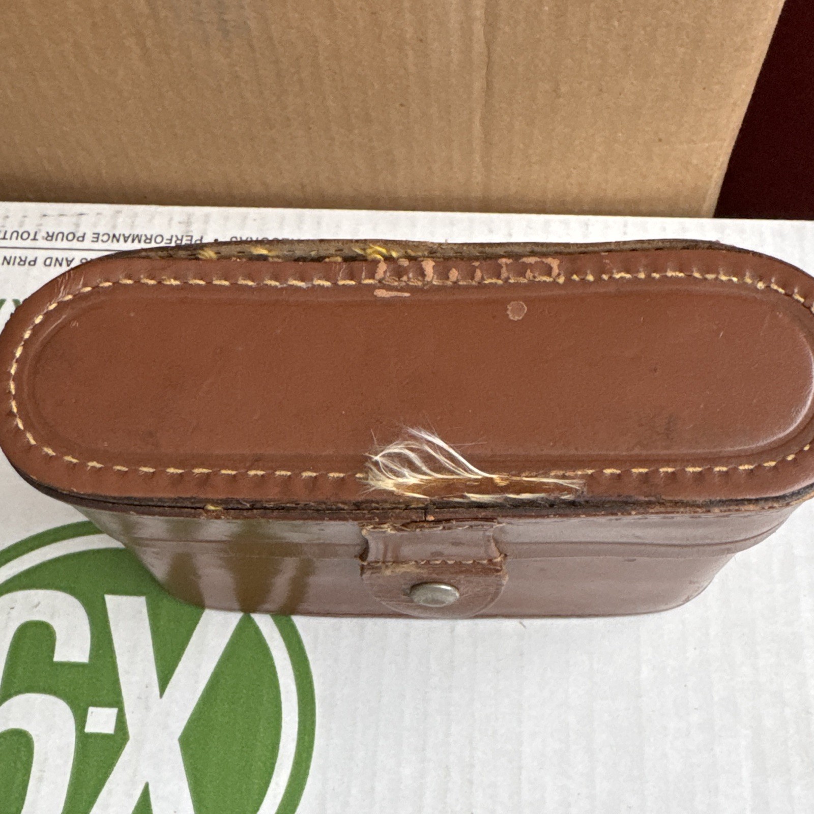 Zeiss Ikon Ikonta Camera Case Vintage Brown Leather Snap Closure