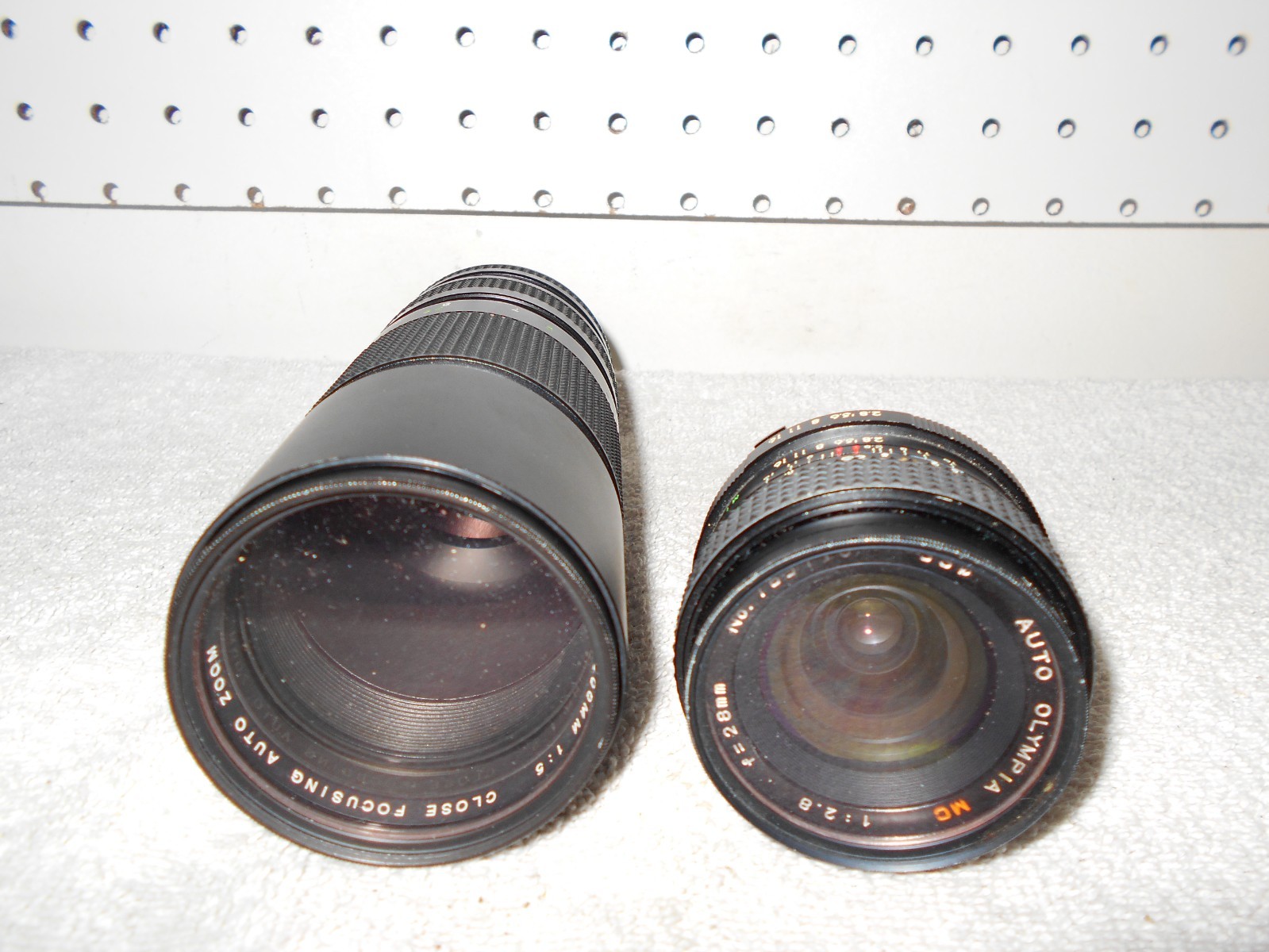 VIVITAR 100-300MM TELEPHOTO ZOOM & AUTO OLYMPIA MC WIDE ANGLE LENS LOT