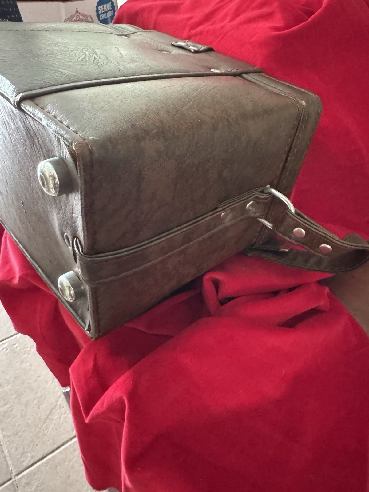 Vintage Camera Case w Film Compartment Hard Body Shoulder Strap Brown Vinyl