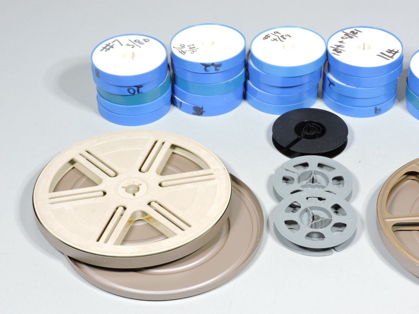 Vintage Super Film Reels with 2 – 8mm Reels. 24, 50ft with covers + 2 400ft
