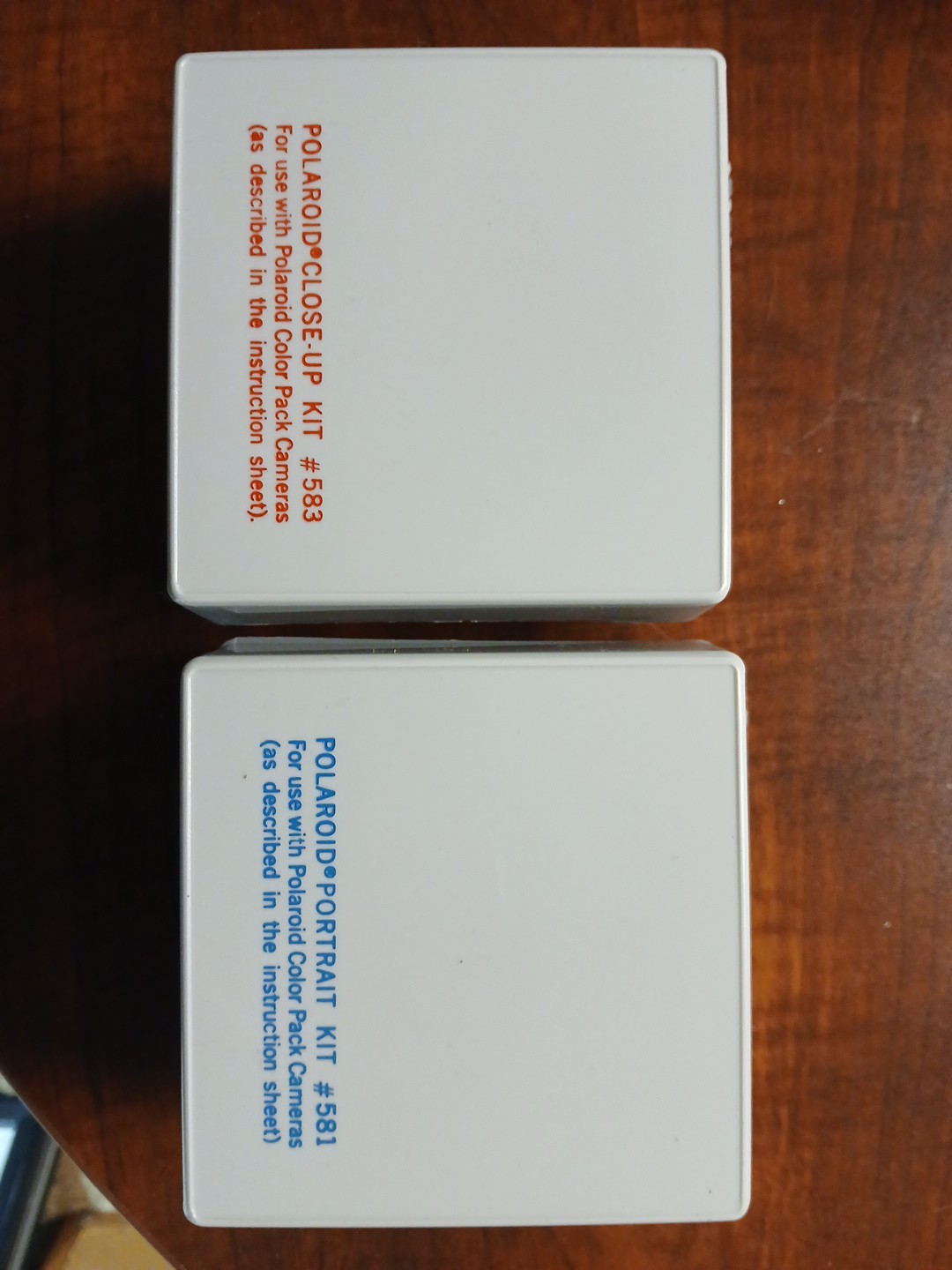 Vtg. Polaroid Automatic 250 Land Camera Portrait Kit # 581 + Close-up Kit # 583
