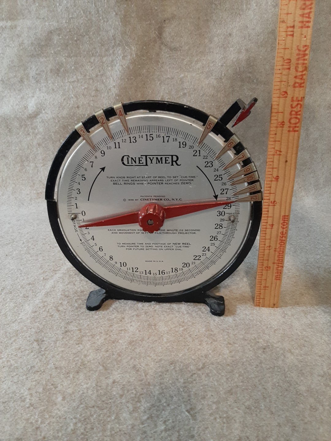 Vintage CineTymer for Cinema Film Projector Reel Cue Time Measure Bell Chime