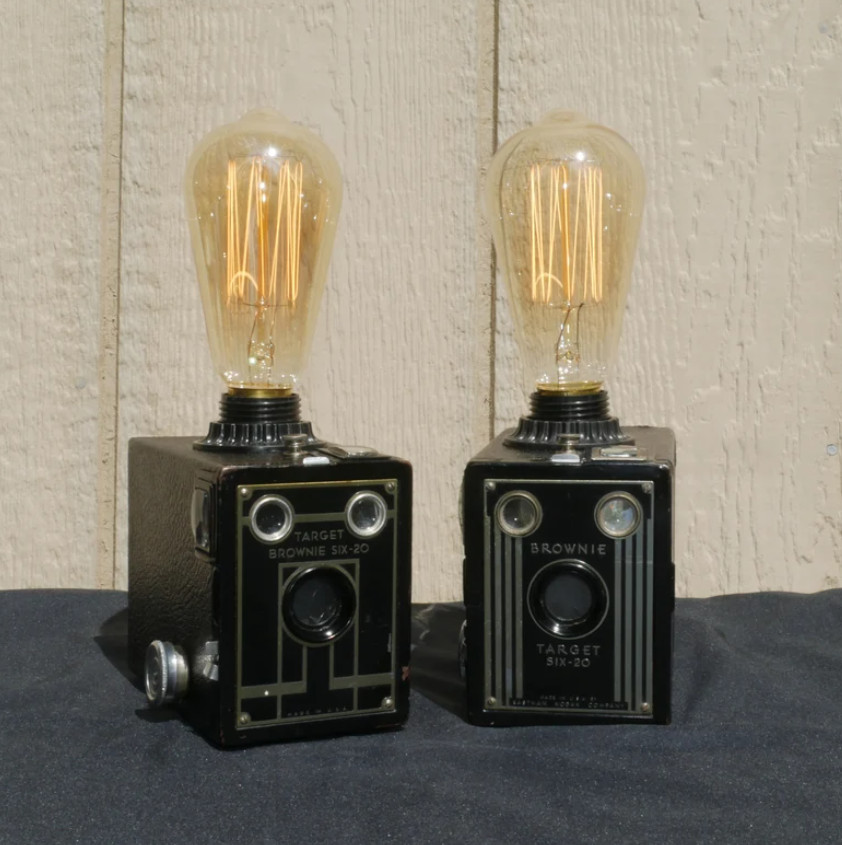 Vintage Camera Lamp Retro Film Camera Accent Light Photography Decor