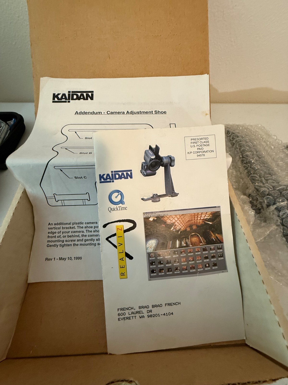 Vintage KAIDAN Kiwi KW-2 Panoramic VR Tripod Head, Original Box, Instructions