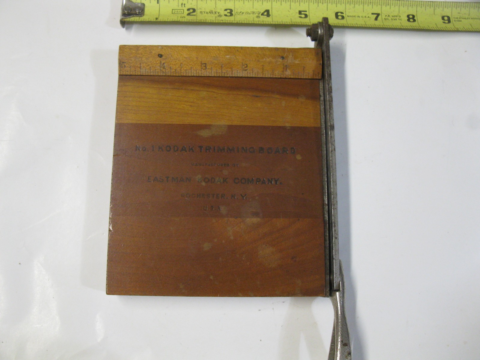 No.1 KODAK TRIMMING BOARD Eastman Kodak Rochester NY 5″ Vintage Paper Cutter