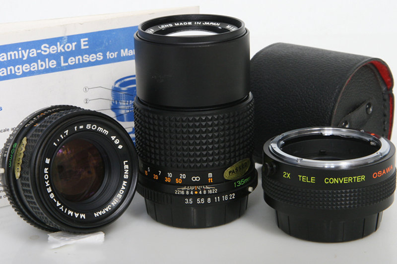 Mamiya Sekor E Lenses For Mamiya ZX Camera 50mm 135mm 2x