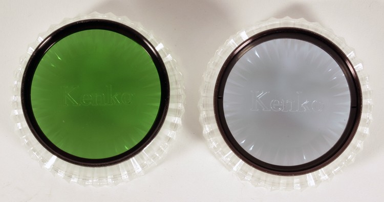 49MM FILTERS SET OF 2 BLUE C4 AND GREEN PO1 VINTAGE