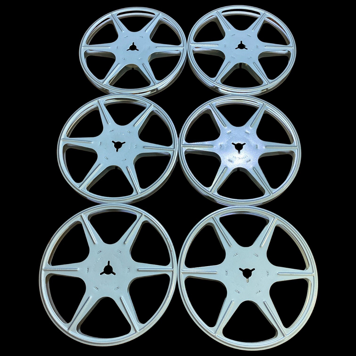 8mm Reels & Storage Case SCHERER CO USA 6 Metal Reels ~Cams ~ 12 Slot Case Vint
