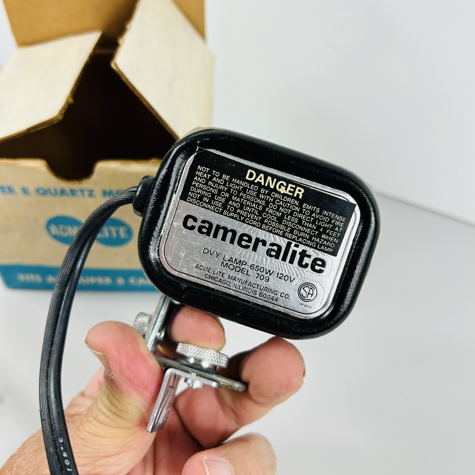 VTG Super 8 Quartz Movie Lite ACME Camera DVY Lamp 709 Cameralite WORKS In Box