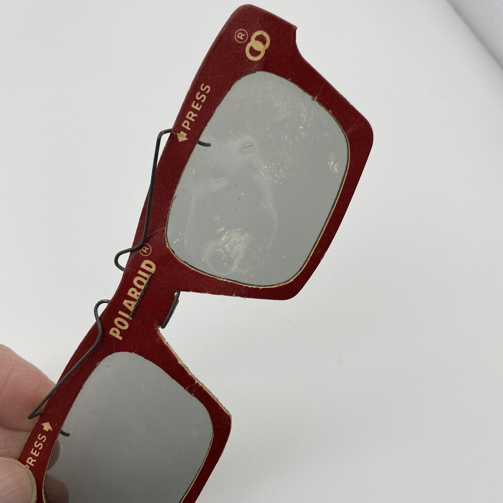 Vintage Polaroid 3-D Glasses Set of 4 Clip-On Movie Film Viewers Retro Cardboard