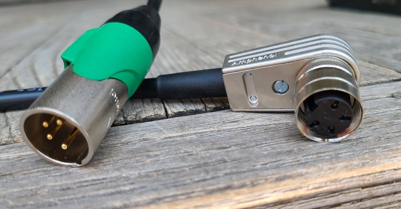 Bolex EL 4-pin Right-Angle Power Cable, 4-pin XLR Male, ~2m (6.6ft)