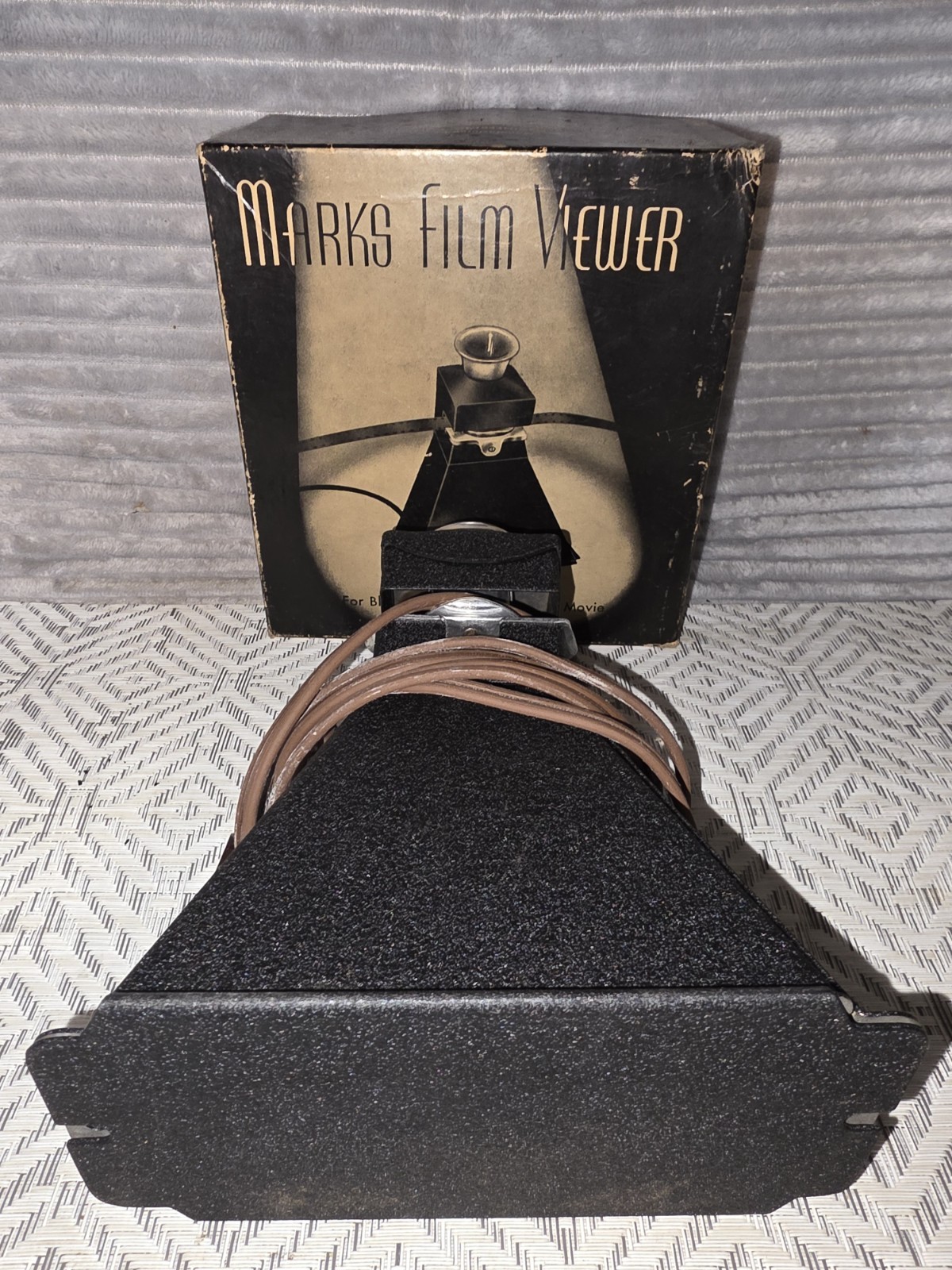 Vintage Marks Film Movie Viewer. 8mm W/ box and papers. Untested