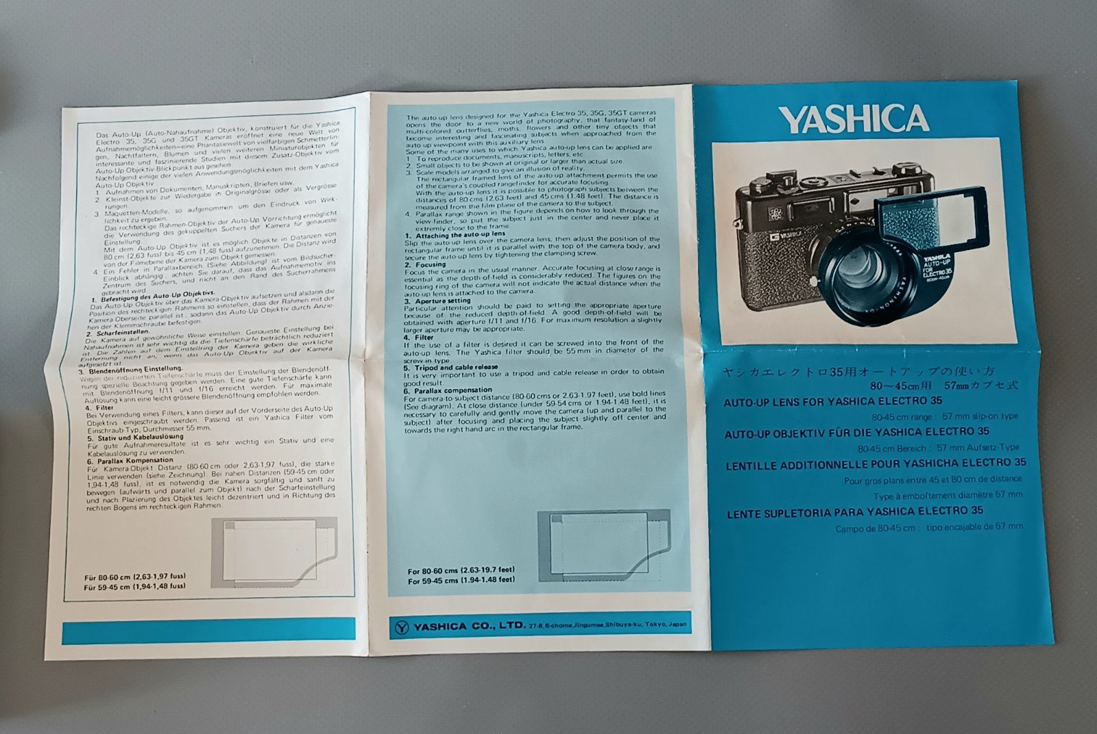 Yashica Auto-Up for YASHICA ELECTRO 35 80cm-45cm with Leather Case