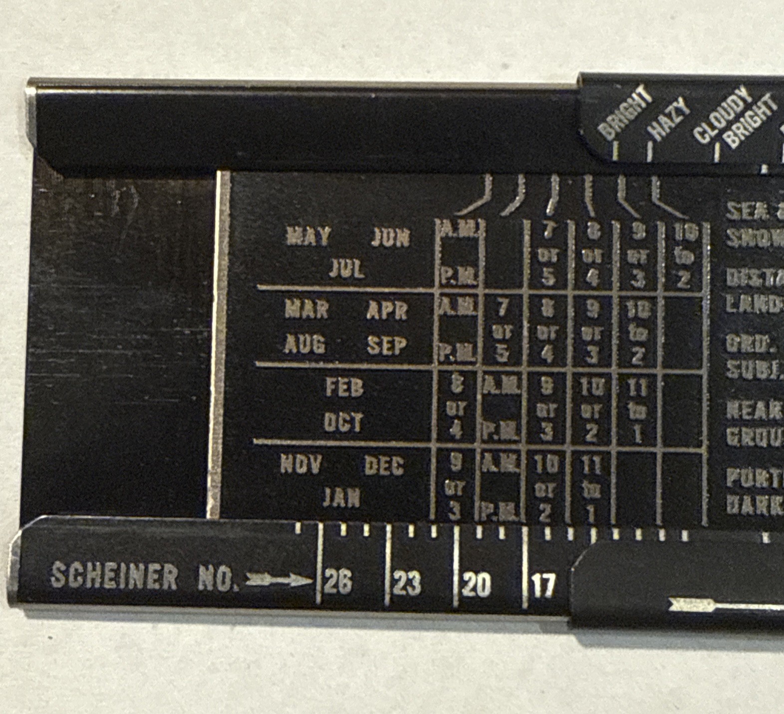 RARE ANTIQUE 1933 Photography Exposure Scale Metal “Quick-Set” Slide Meter