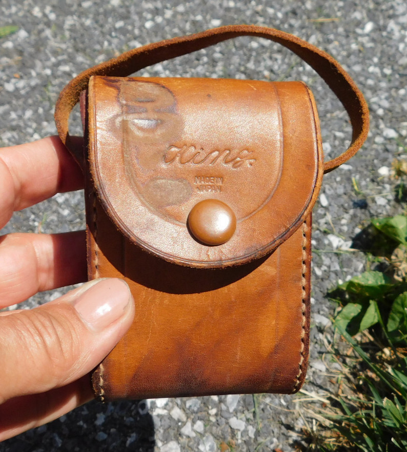 Vtg King Japan Leather Camera Phone Case Snap Flap Strap Brown 4″x2.5″x1.5″