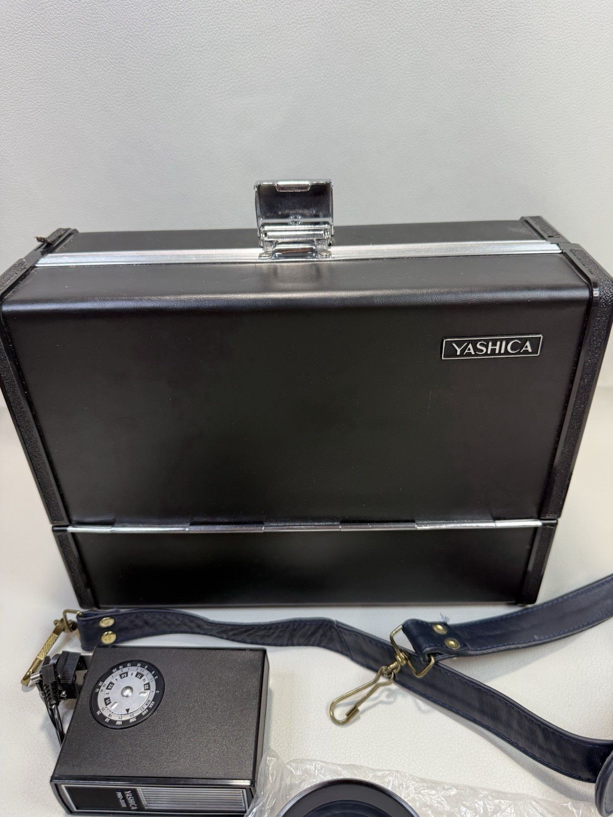 Vintage Yashica Case, Lens, Filter, Viewfinder, Flash And Remote Shutter Cable