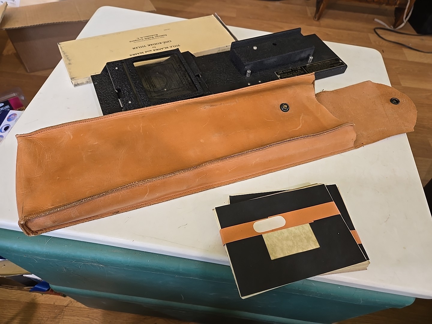 Eastman Kodak Company Rochester, N.Y. Cine Titler Blanks/Masks Leather Case (E)