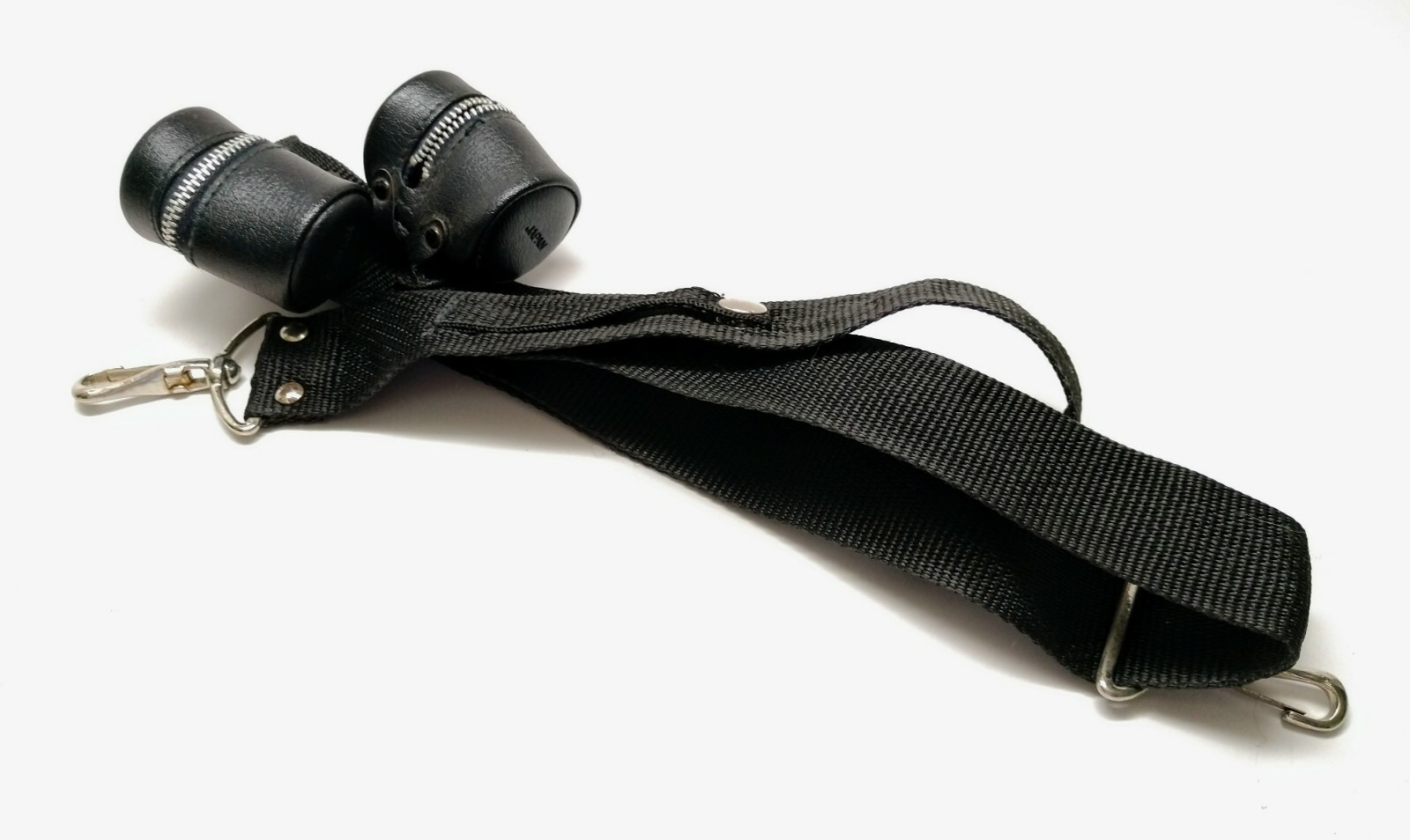 Set of Soligor Vintage 35mm Faux Leather Film Cases Black Zipper w/ Strap