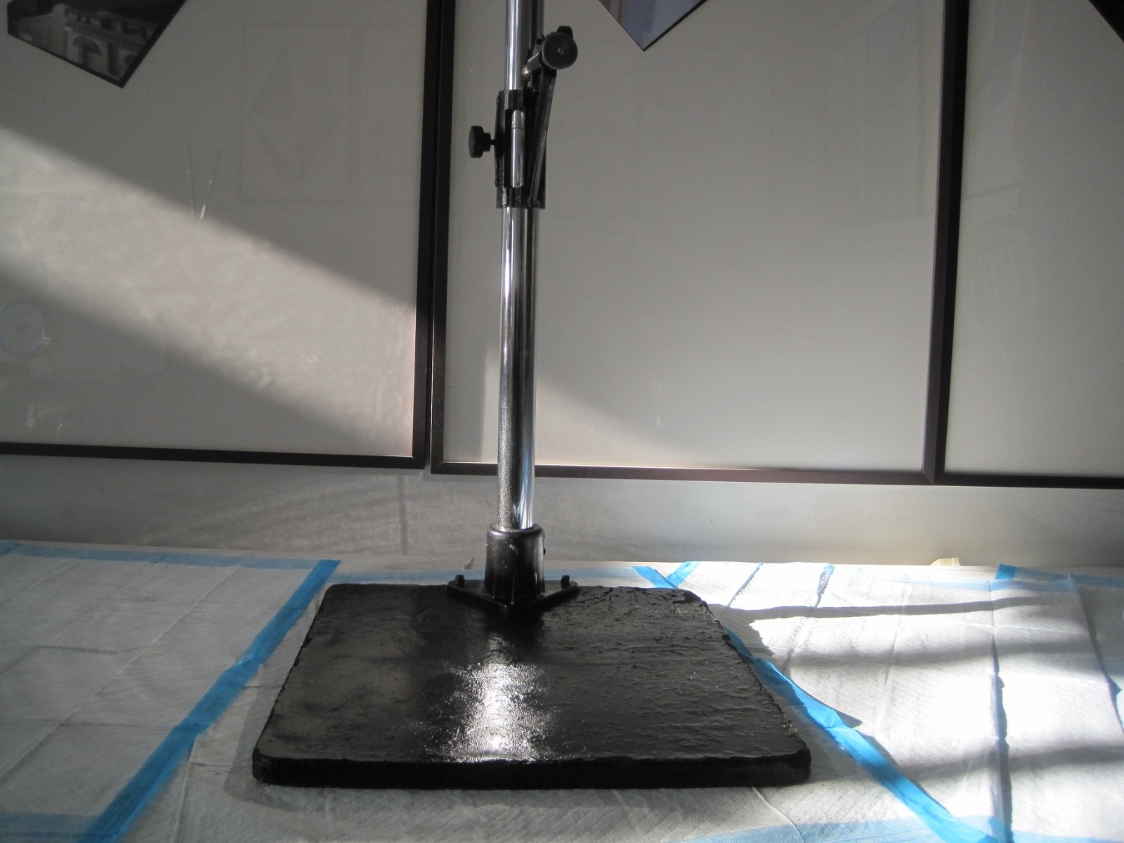 copy stand, vintage, black and silver, owned by famous artist