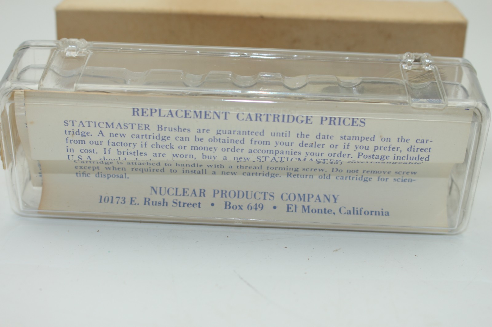 Staticmaster Vintage photo brush 1C50 W/ Box & Instructions – Nov 65