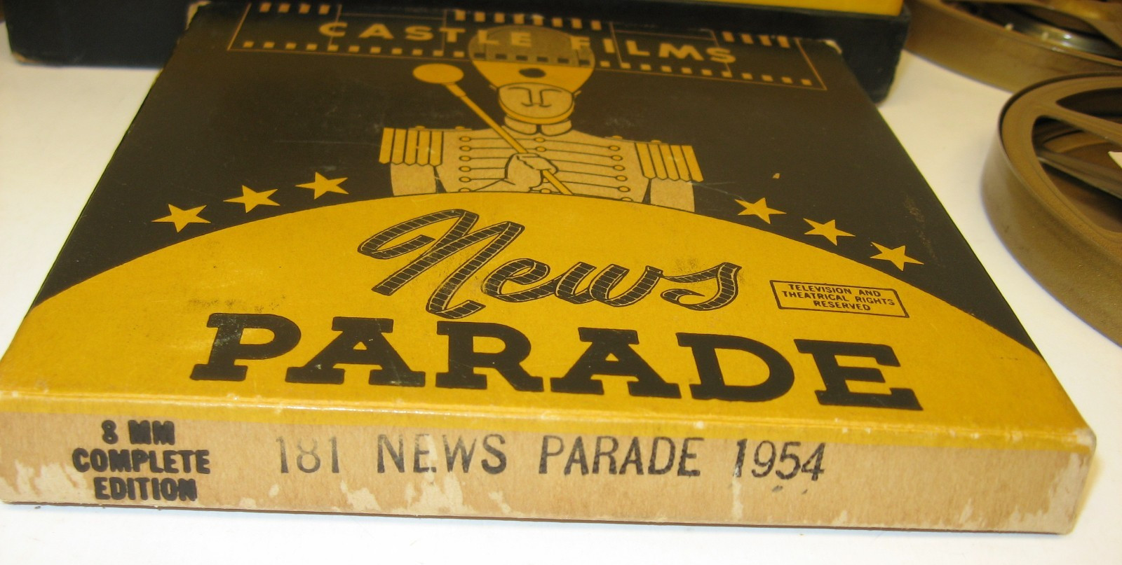 Vintage Cine-Kodak Duo Splicer, 6x Two Guys 8mm Reels/Cans, 1954 News Parade