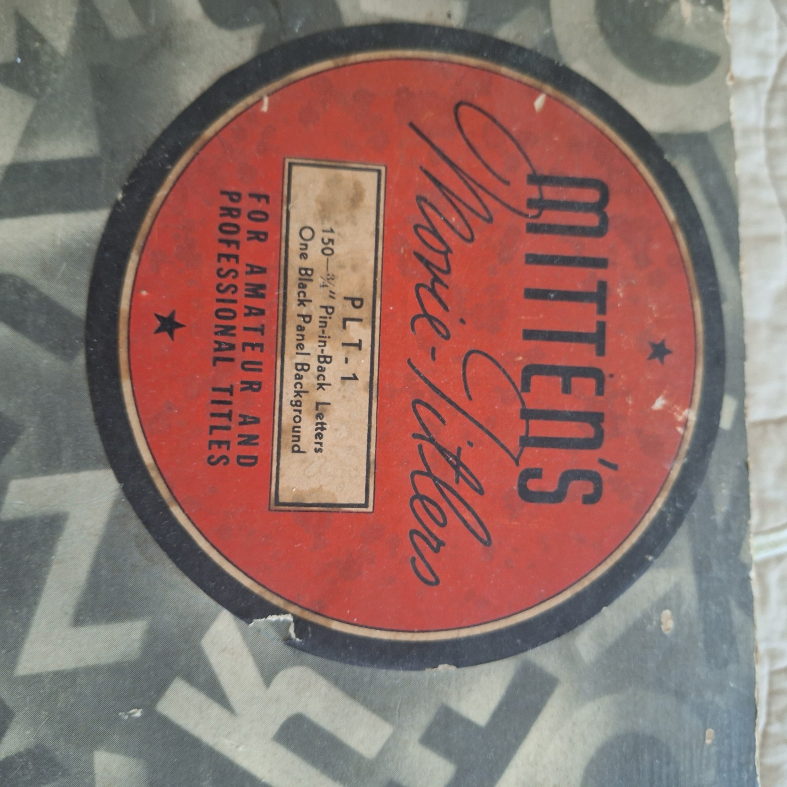 Mittens Professional Movie Titlers Set PLT-1 Vintage