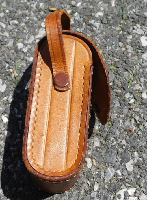 Vtg King Japan Leather Camera Phone Case Snap Flap Strap Brown 4″x2.5″x1.5″