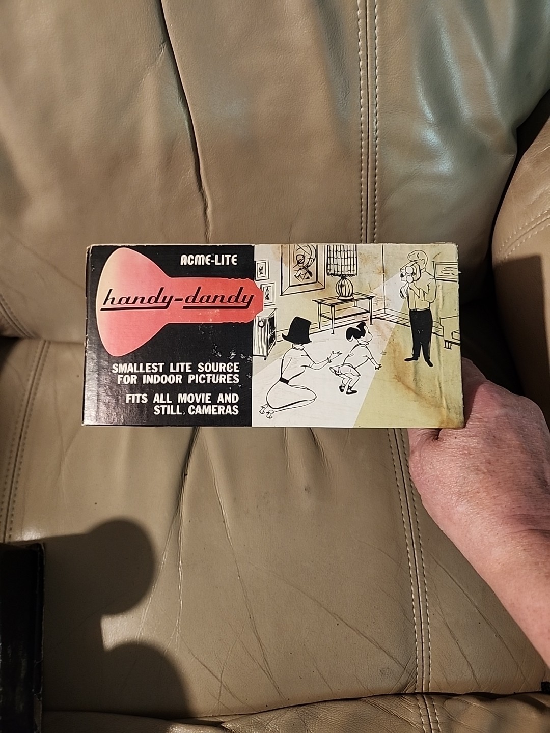 Vintage Acme Handy-Dandy MOV-E-LITE, Tested/Works, Photo/Film Light W/Box.