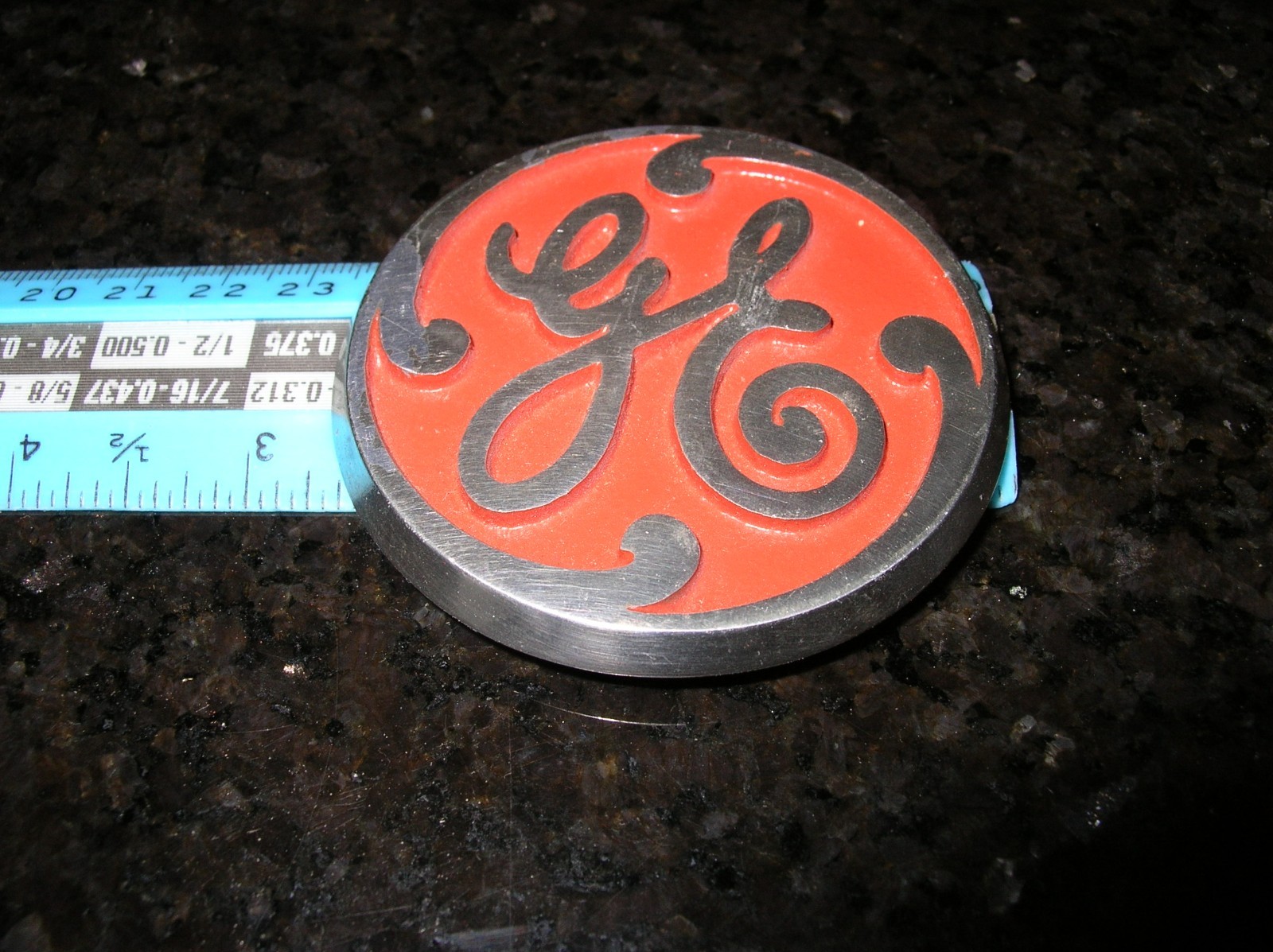 GE and RCA Broadcast Logos Metal Script Glue on Screw on Castings
