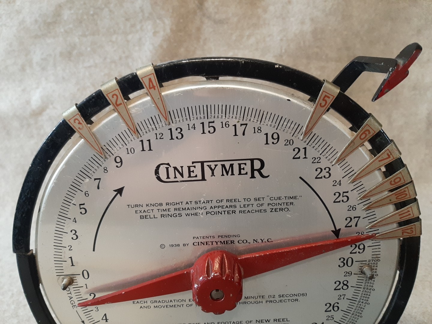 Vintage CineTymer for Cinema Film Projector Reel Cue Time Measure Bell Chime