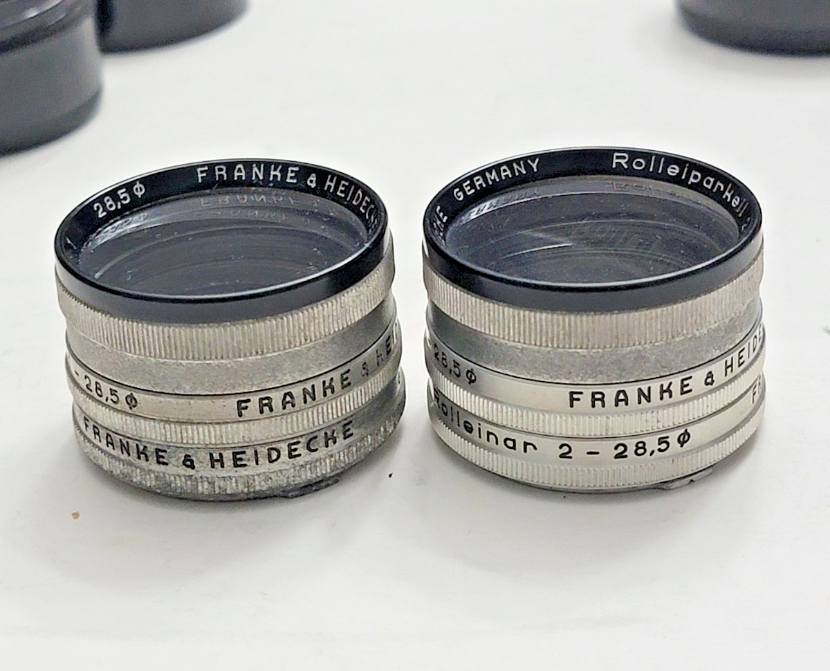 VINTAGE ROLLEIFLEX FRANKE & HEIDECKE ROLLEINAR ROLLEIPARKEIL 1 & 2, 28.5MM
