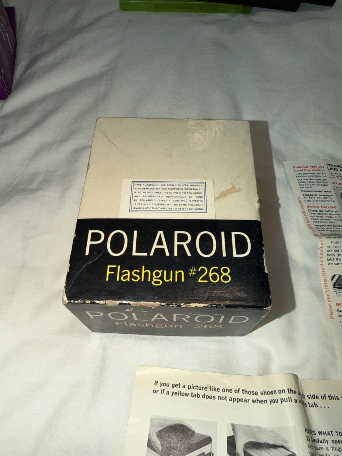 Vintage Polaroid Camera Flashgun #268. With box and Polaroid Print Coaters