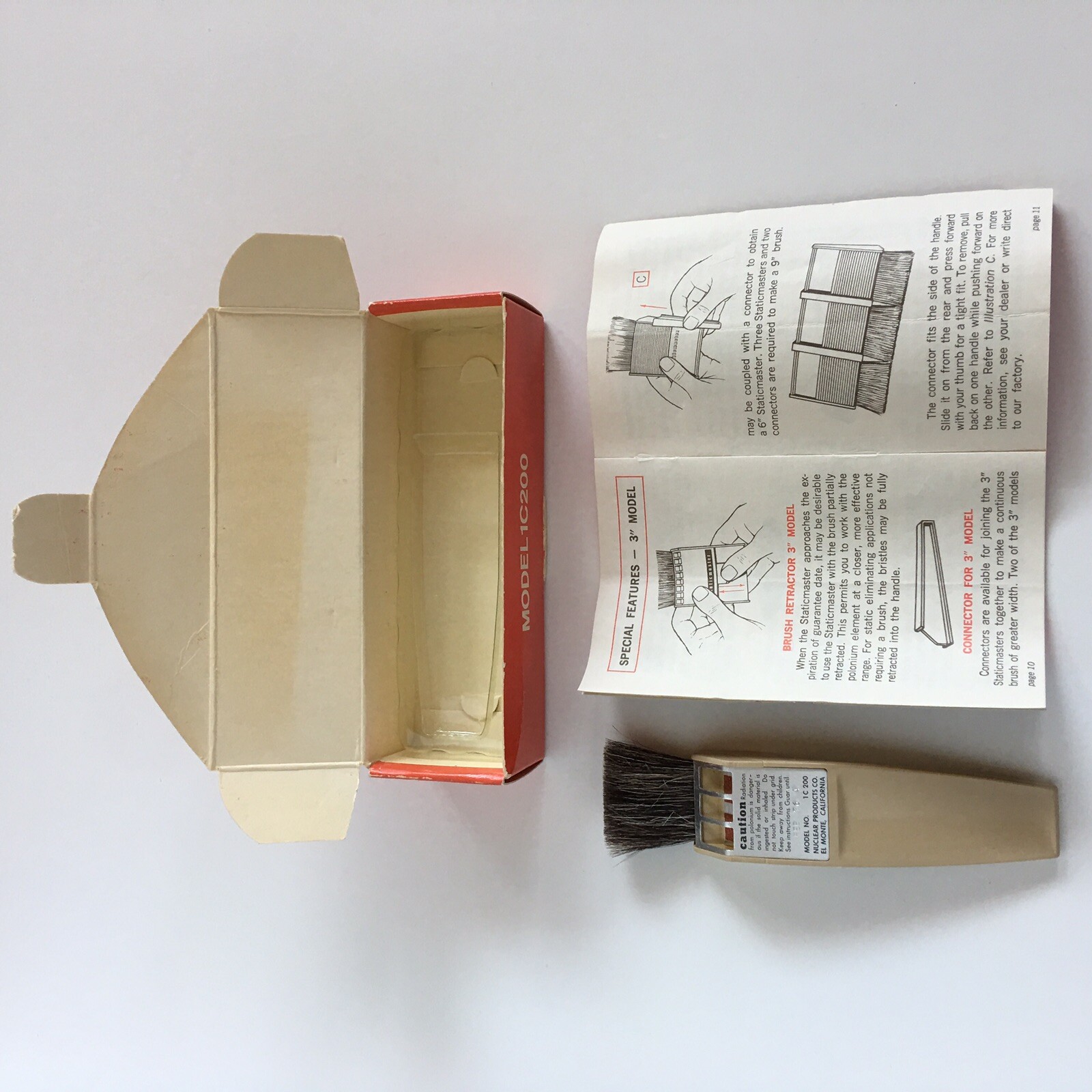 Staticmaster Model 1C200 Nuclear Products Record & Lens Cleaner 1976 Anti Static
