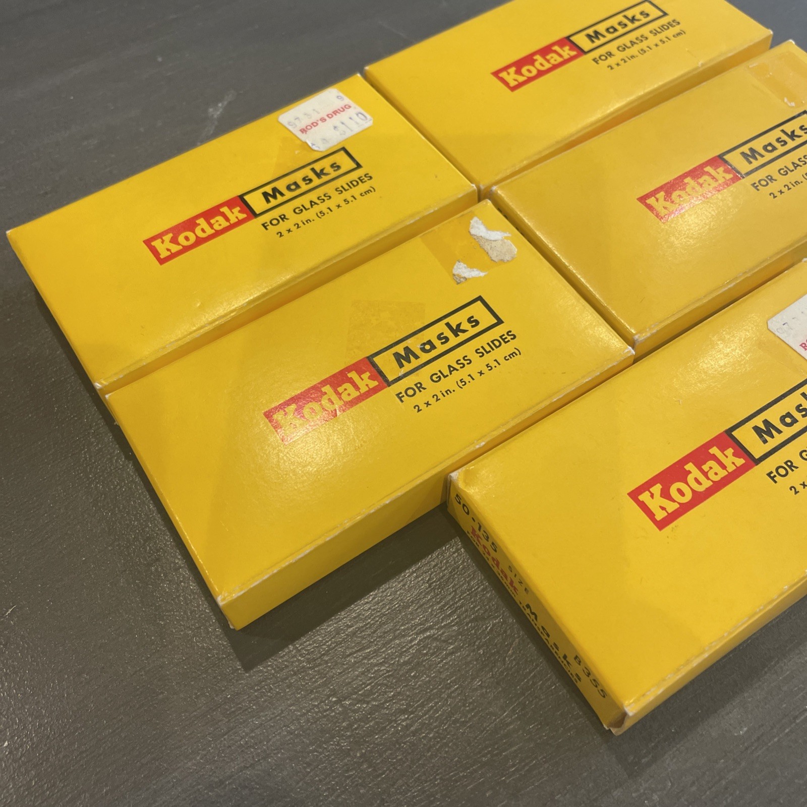 (5) Vtg Kodak Masks for Glass Slides 2 X 2 Inch (5.1 X 5.1 cm) B355 24 x 36mm
