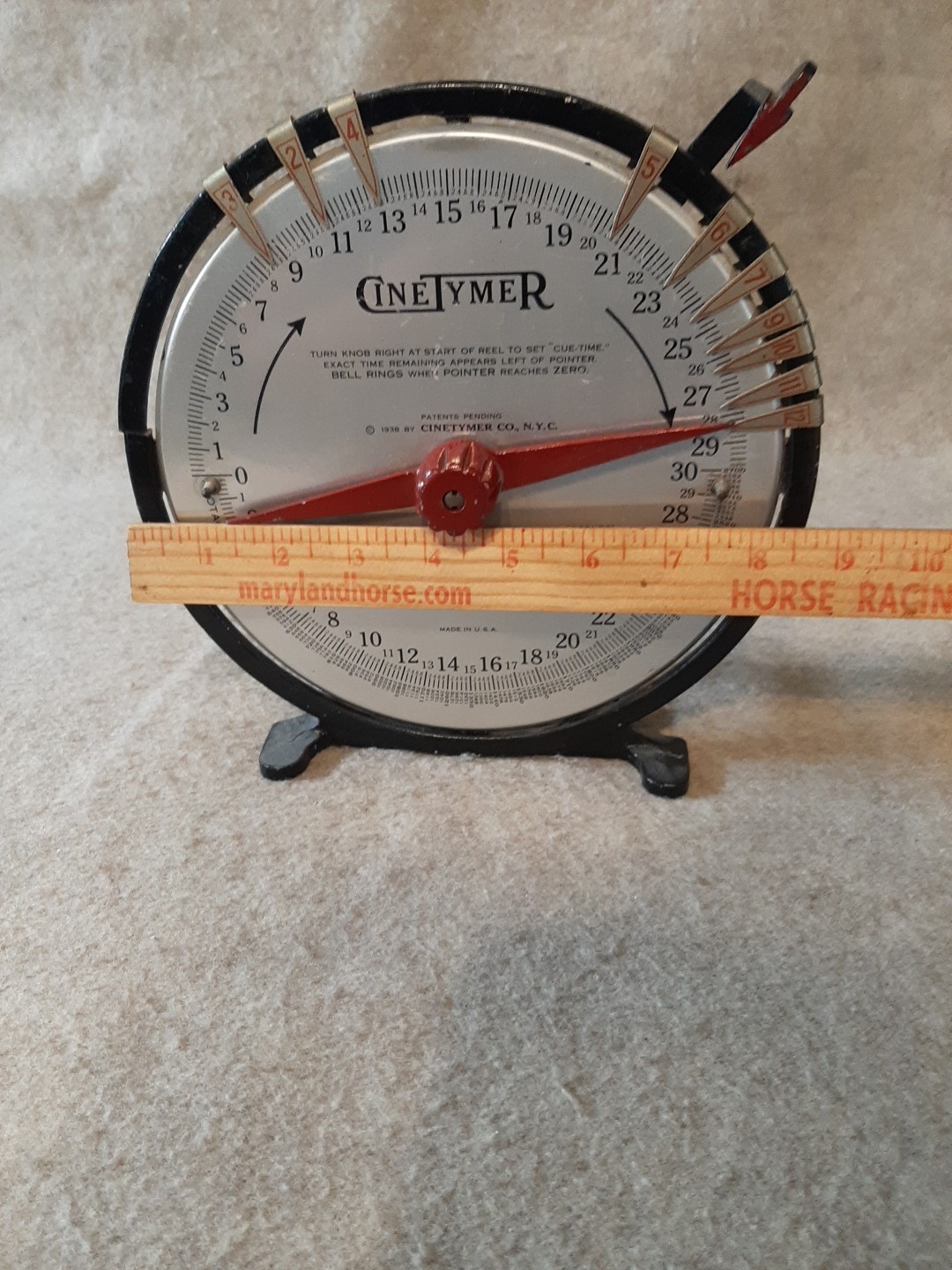 Vintage CineTymer for Cinema Film Projector Reel Cue Time Measure Bell Chime