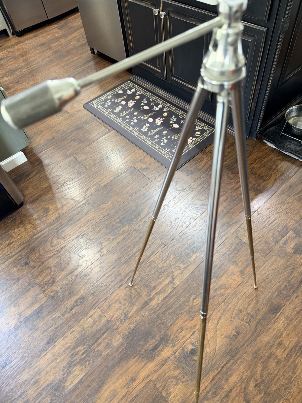 Vintage Antique Camera Tripod Chrome W/Brass 48” Extending Legs, Needs Tighten