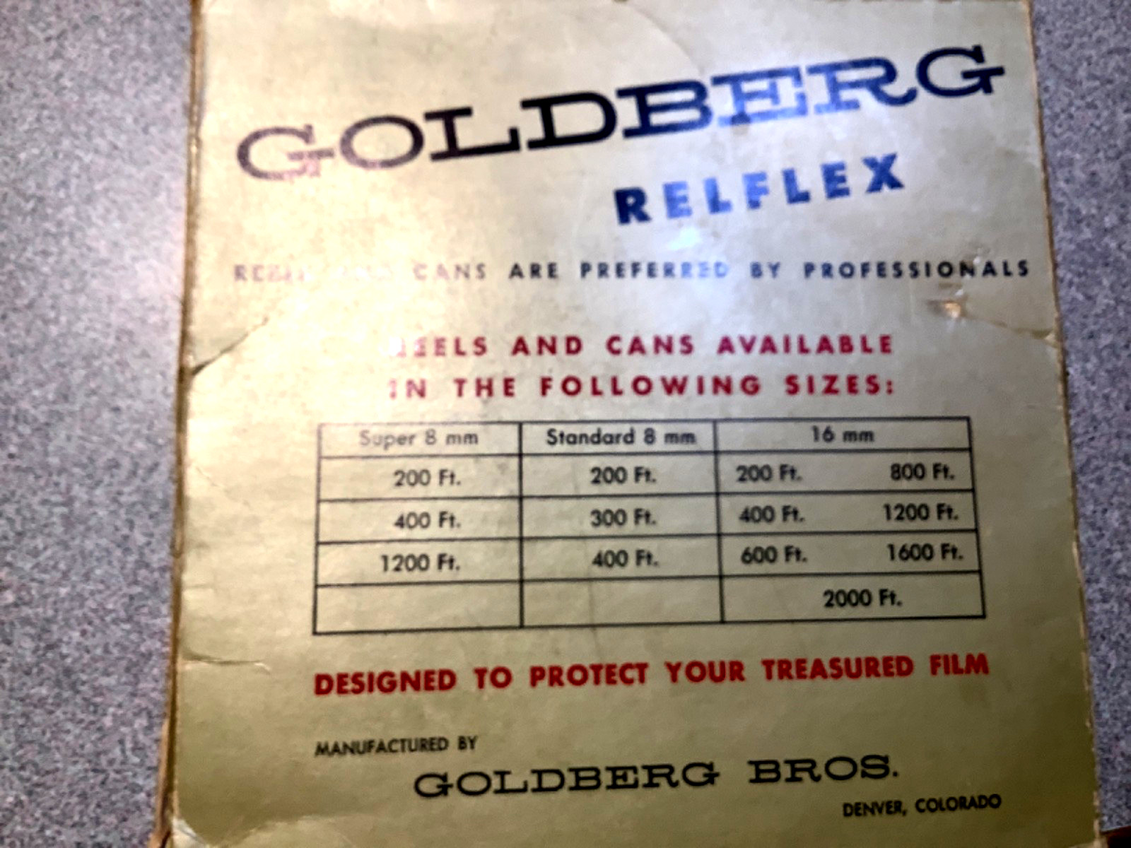 Vintage NIB Goldberg Reflex 8mm Self Threading Take Up Reel 400’