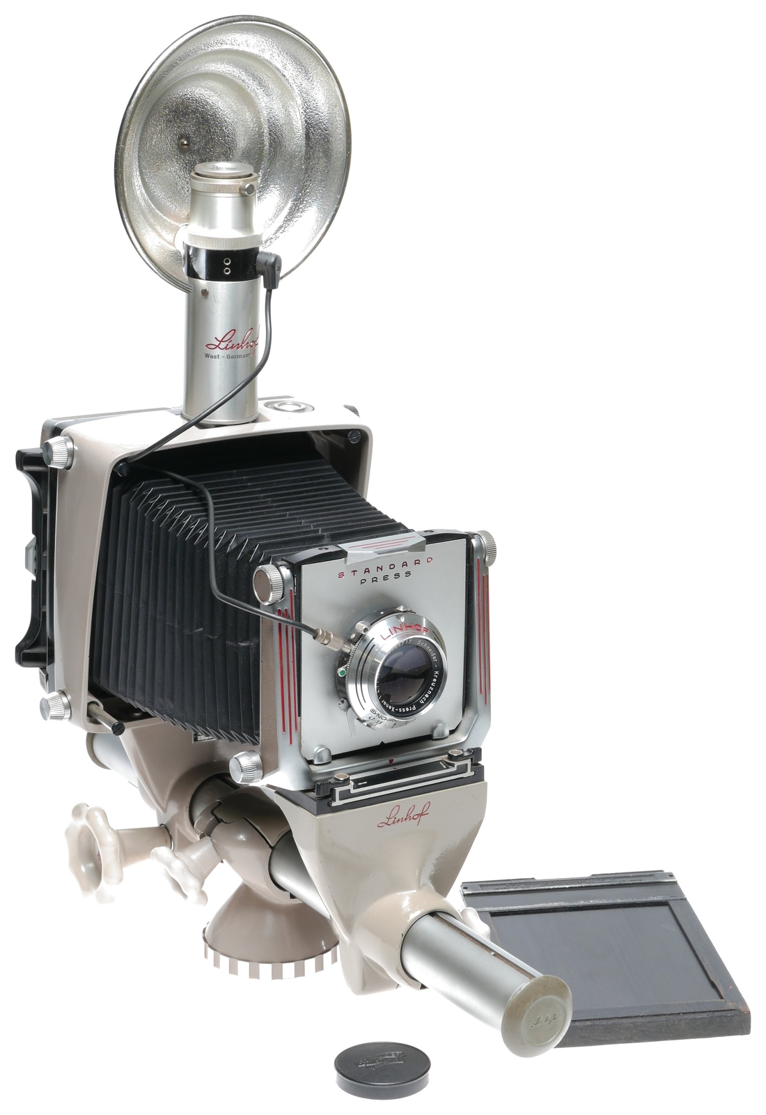 Linhof monorail 4×5 view camera Kardan 4.7/127mm Xenar Press