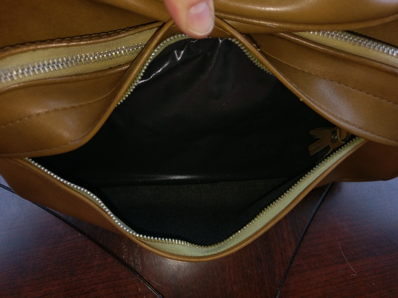 Vtg Bonnie International Camcorder Camera Bag Zipper Brown Tan Vinyl Shoulder