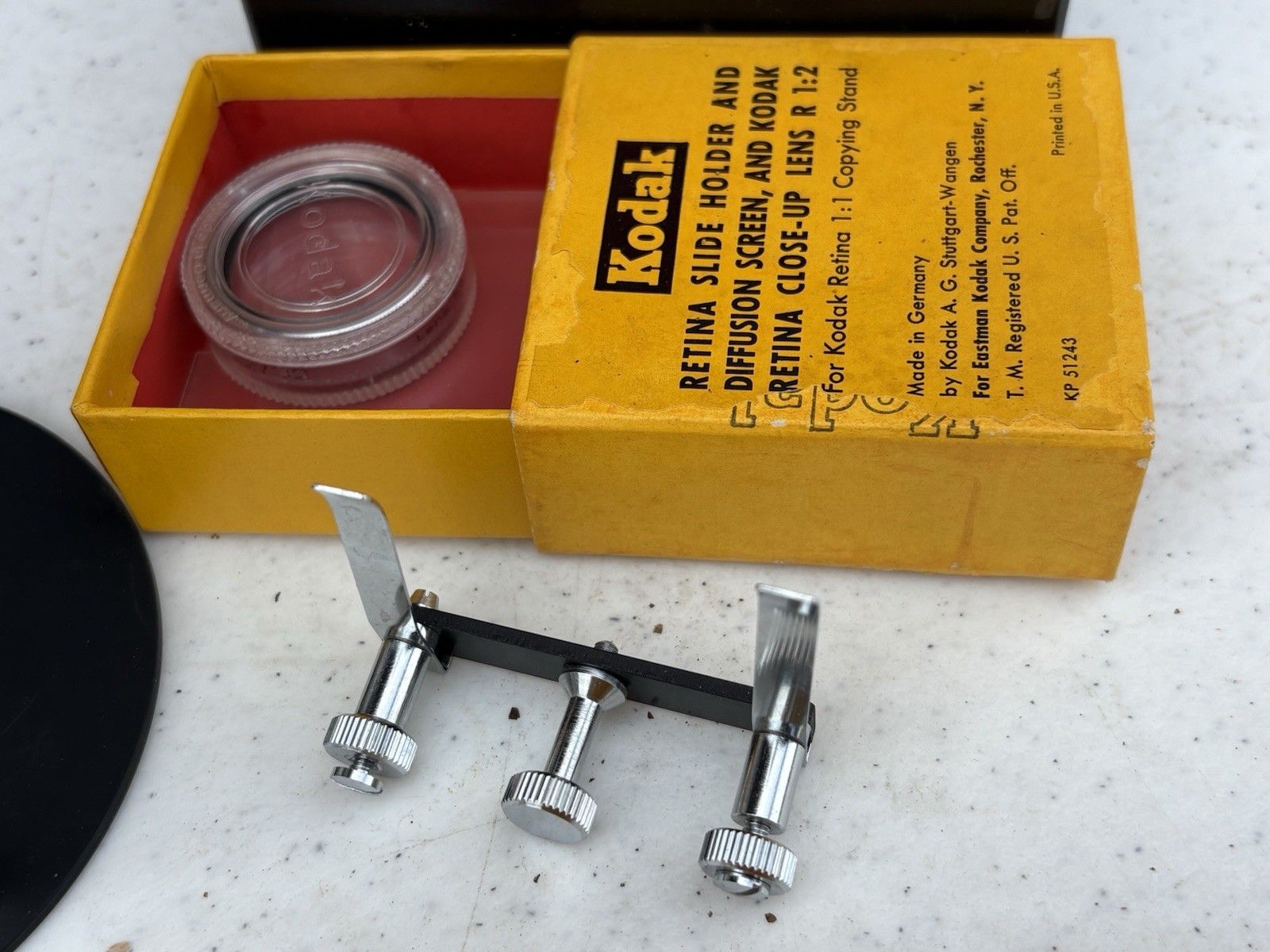 Vintage Kodak Retina 1:1 Copying Kit Original Box & Manual Projector Slide Glass
