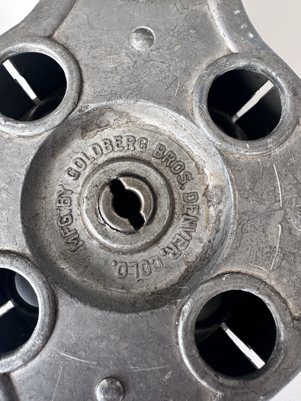 VINTAGE ANTIQUE 35mm FILM PROJECTOR REEL 2000′ GOLDBERG BROS. w/ENGRAVED NUMBERS